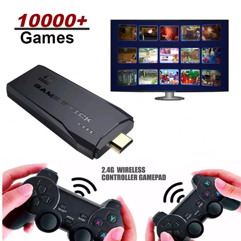 

Video Game Console 64G Built-in 10000 Games Retro handheld Game Console Wireless Controller Game Stick For PS1/GBA Kid Xmas Gift