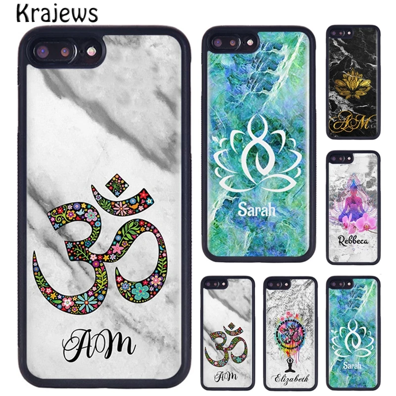 Персонализированный чехол для телефона Krajews Yoga Namaste Lotus Marble с индивидуальным
