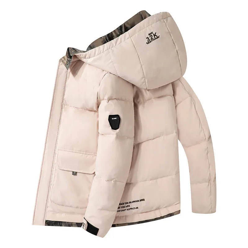 

Mens Winter Jackets Harajuku Thick Hooded Parkas Casual Solid Oversize Fluffy Jackets Fashion Streetwear Warm Coats Man