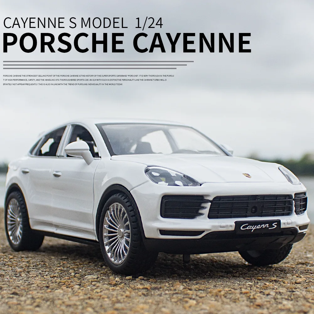

1:24 Porsches Cayenne Turbo S модель автомобиля из сплава, Литые металлические игрушечные автомобили, модель автомобиля, искусственный звук, коллекция, подарок для детей