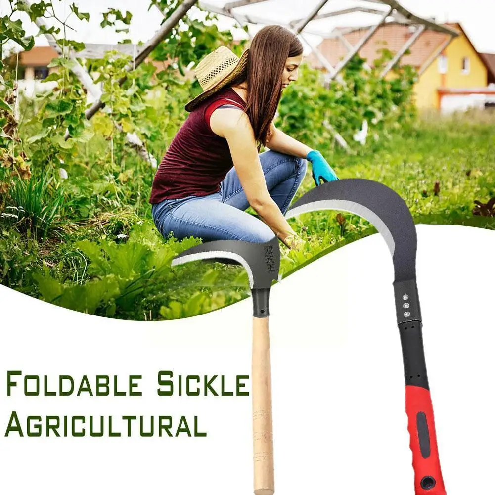 

Multifunction High Manganese Steel Double Scythe Ax Handheld Tool Clearing Sickle Weeding Grass Gardening Farming Garden Si R7S0