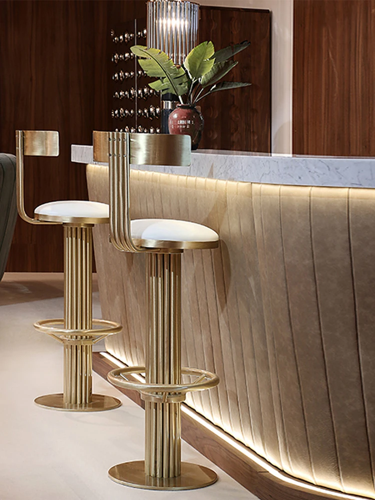 

Italian light luxury postmodern bar chair high foot bar stool family villa small family modern bar chair