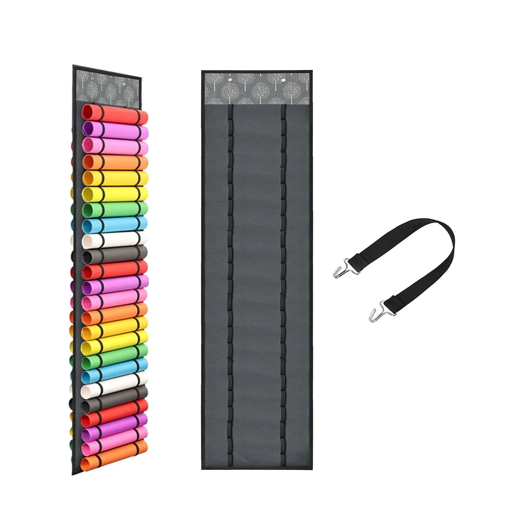 

Vinyl Roll Holder with 48 Compartments Vinyl Roll Storage Organizer Wall Craft Room Organizers and Storage Gray Tree