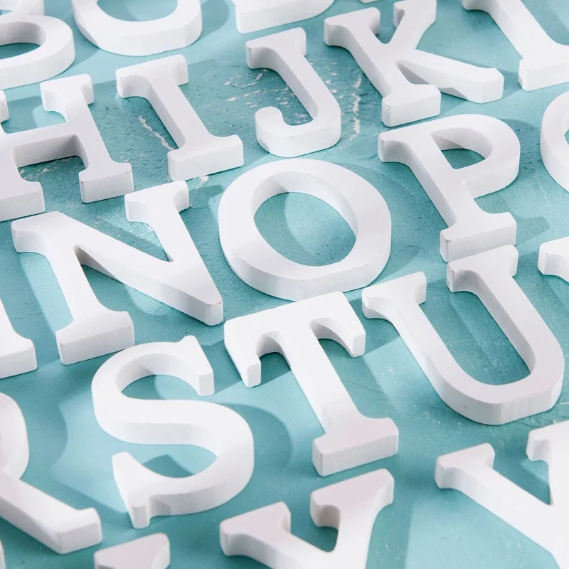 

1pc Diy Wooden Letters White Alphabet Wedding Decoration Birthday Party Home Decorations Personalised Name Design Standing