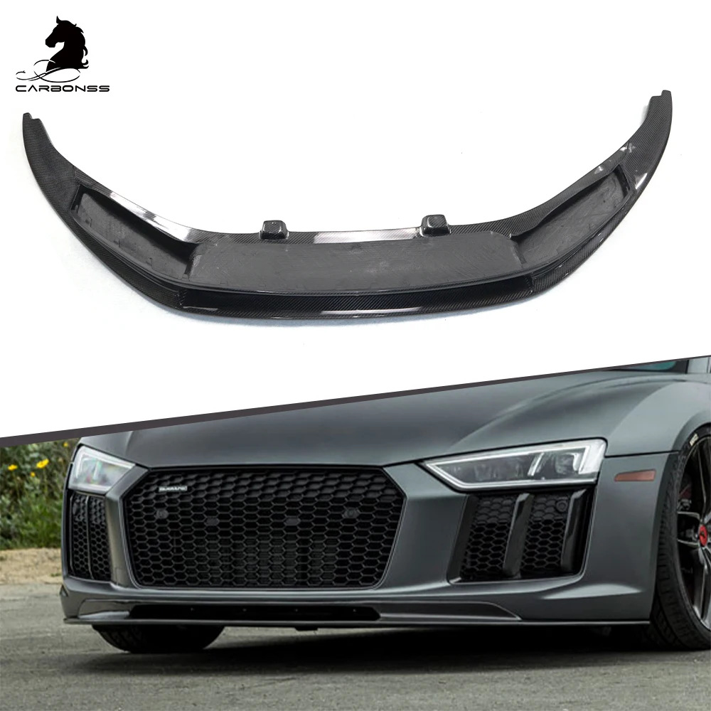 

For R8 Carbon Fiber Front Splitter V Type Carbon Front Bumper Lip For Audi R8 2017+