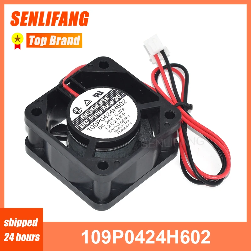 Подлинный новый 109P0424H602 DC24V 0.07A 40*40*20 мм двухжильный серверный квадратный охлаждающий вентилятор