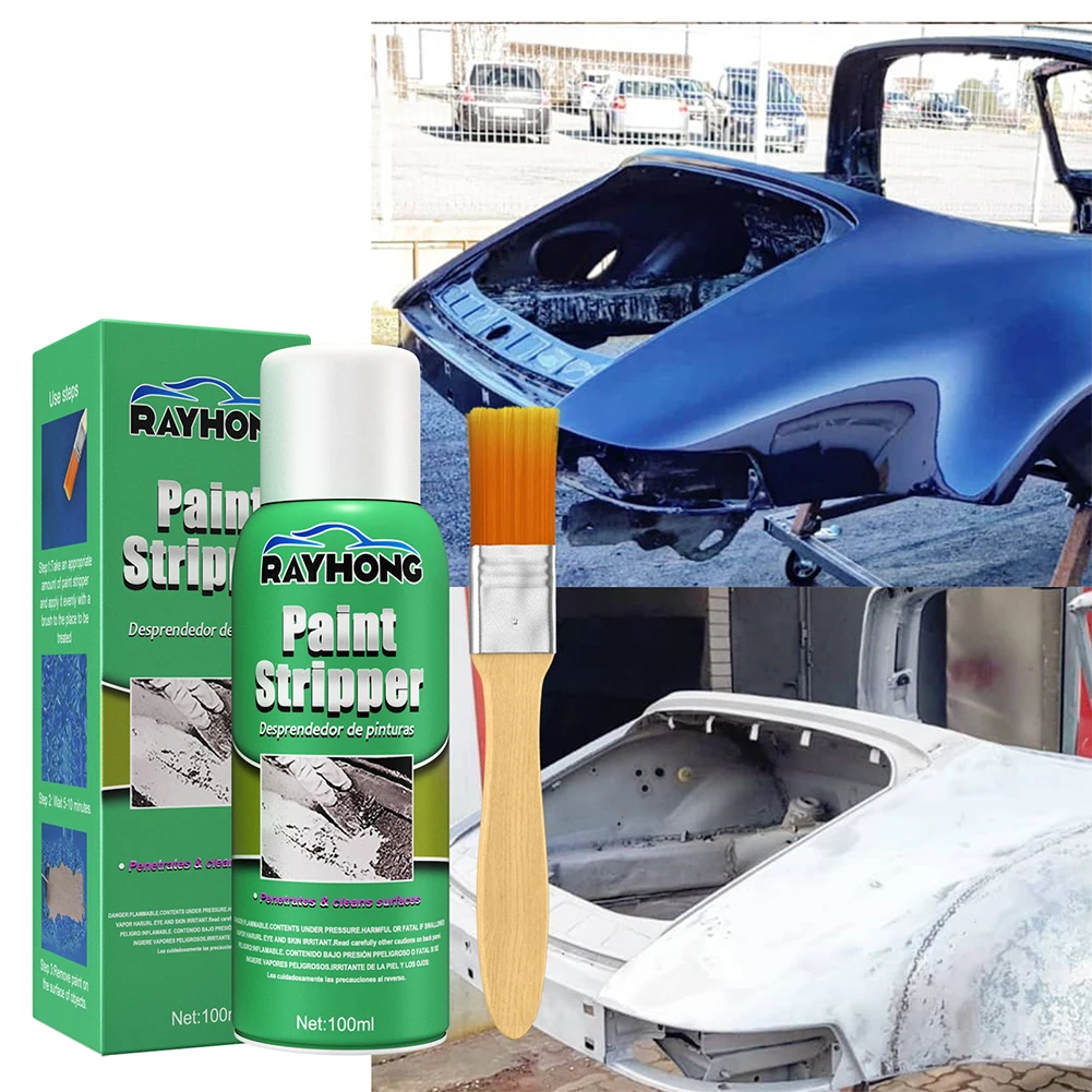 

100ml Car Paint Remover Metal Surface Paint Stripper High Efficiency for Auto Wall Marine Paint Graffiti Correction with Brush