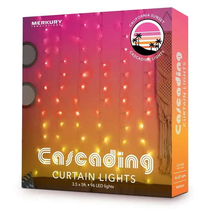 

LED Sunset Ombre Indoor Curtain Lights, AA Battery-Powered, 3.5ft. W x 5ft H