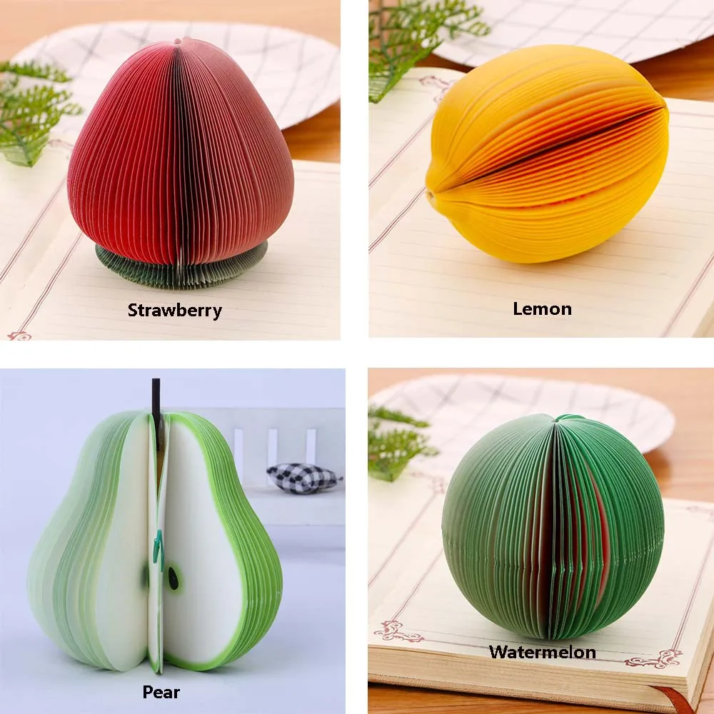 

4Pcs Memo Pad Creative Post Sticky Apple Shape Portable Scratch Paper Kawwaii Vegetable Memo Notevook Pad Promotional Stationery