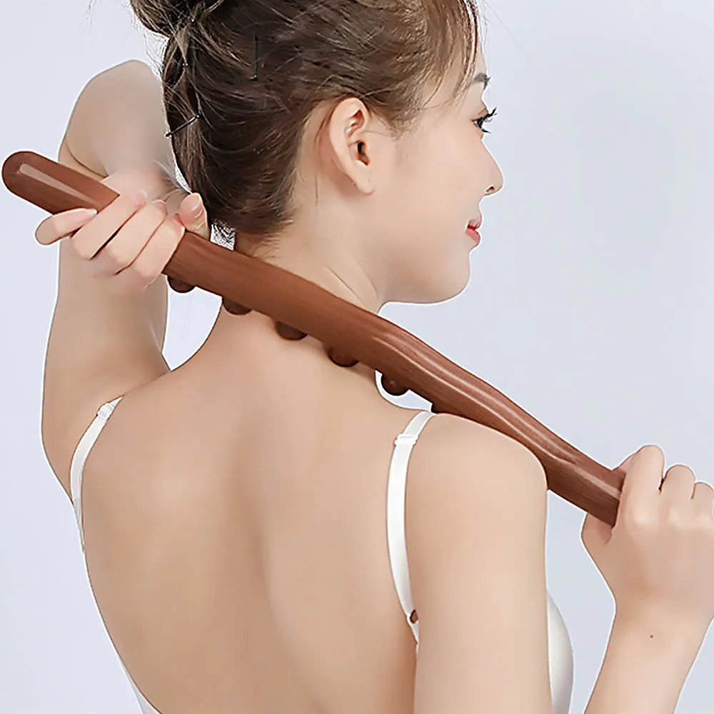

Massager for Body Natural Carbonized Wood Scraping Massage Stick Back Massager Spa Therapy Tool Point Treatment Guasha Relax