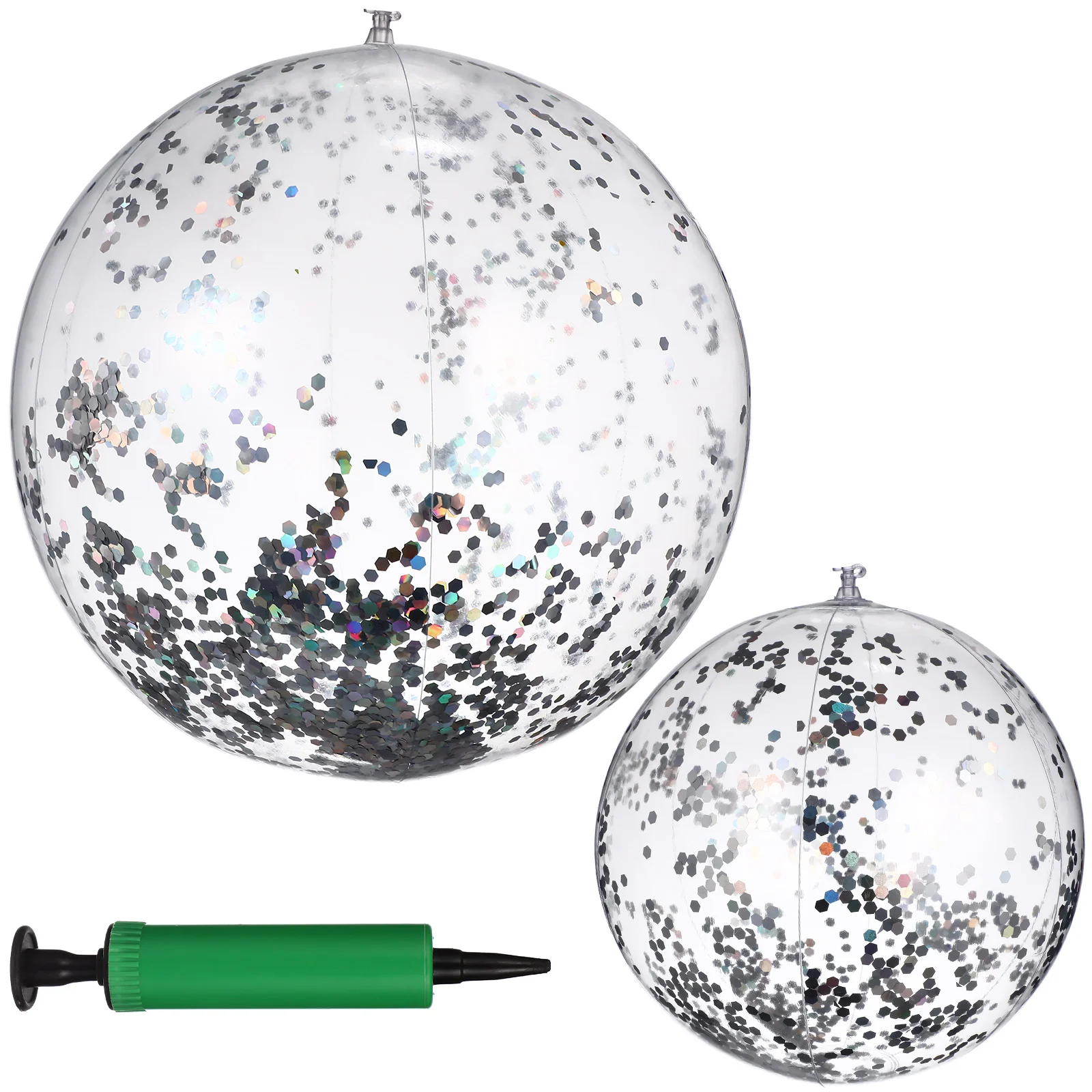 

2 Pcs Ball Swimming Pool Glitter Balls Large Toy Billiards Beach Pvc Game Child