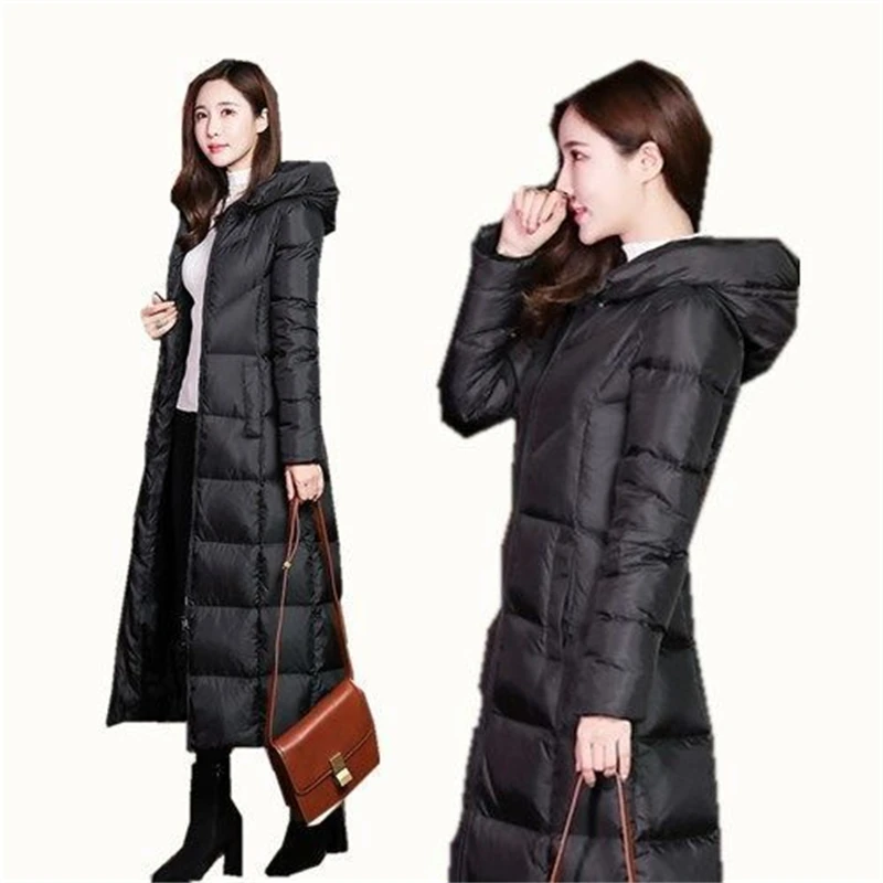 2022 New Winter Long Parkas Women Fashion Thicken Warm Snow Coat  Winter Outdoor  Climbing Hooded Down Jacket Female Outerwear