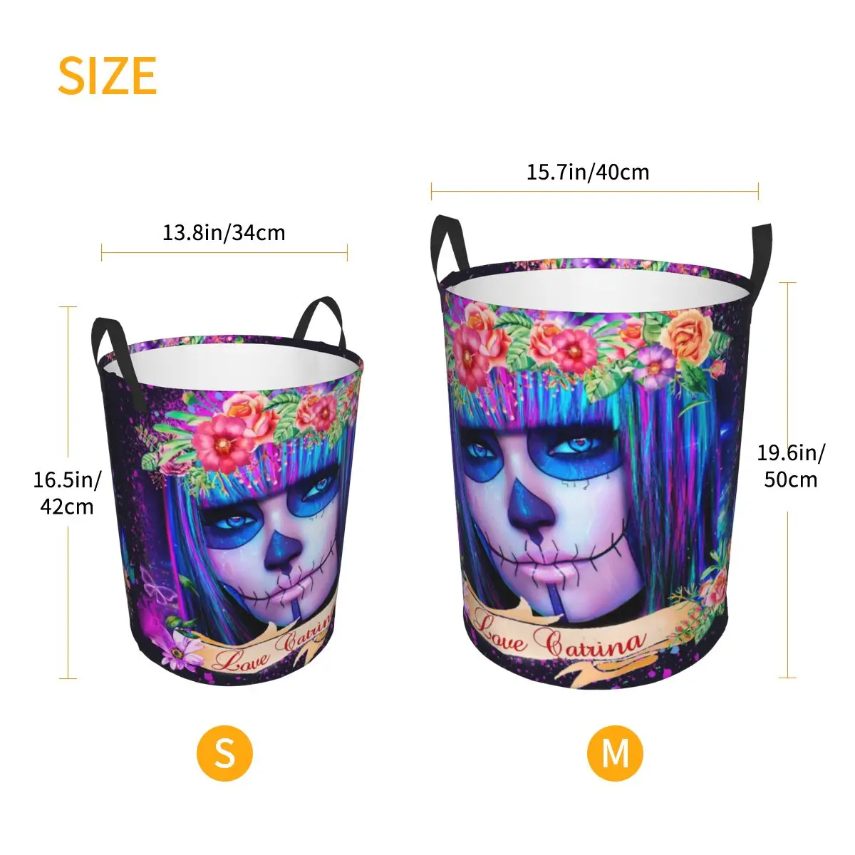 Корзина для белья с черепом из сахара на Хэллоуин корзина хранения одежды