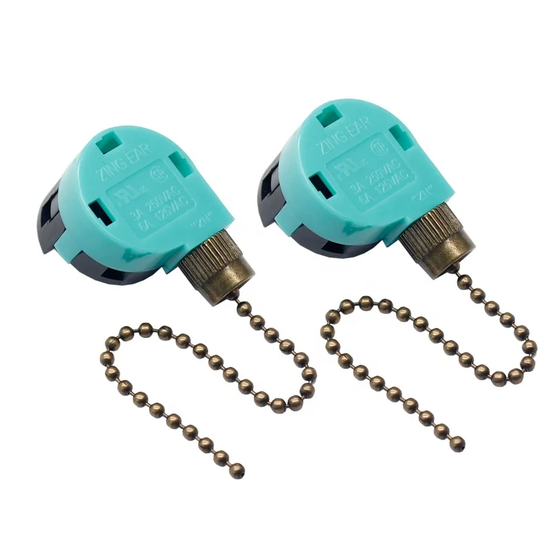 

ZING EAR ZE-268S6 China Wholesale Zing Ear 3 speed 4wires ceiling fan wall lamp cabinet light pull chain switch