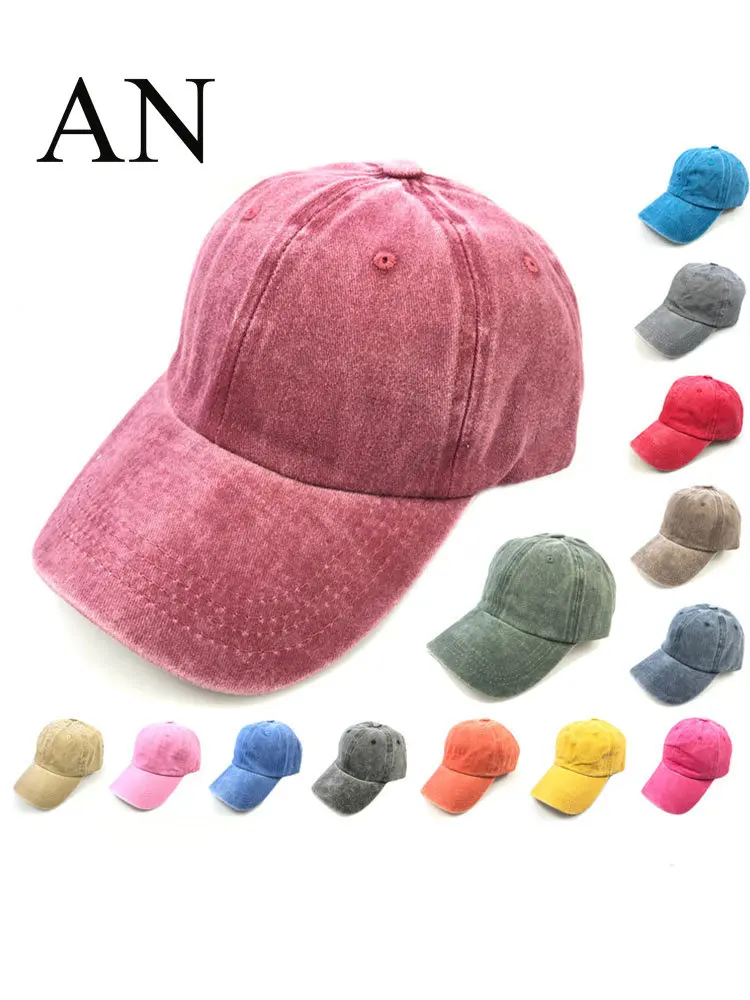 New In Female Male Baseball Cap Cotton Coating Washed Brushed Vintage Worn Multicolor Sport Snapback Cap Men Women Sun Hats