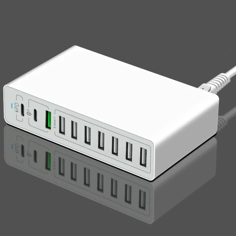 65W Fast Charge Portable Charger Type C PD 20W Quick Adapter 10/5/6Port Multi USB Dock Station For IPhone Samsung Xiaomi Huawei