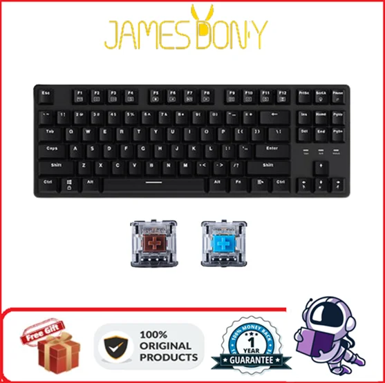 James Donkey 611 mechanical keyboard office gaming special red shaft tea shaft 87 key computer notebook usb wired