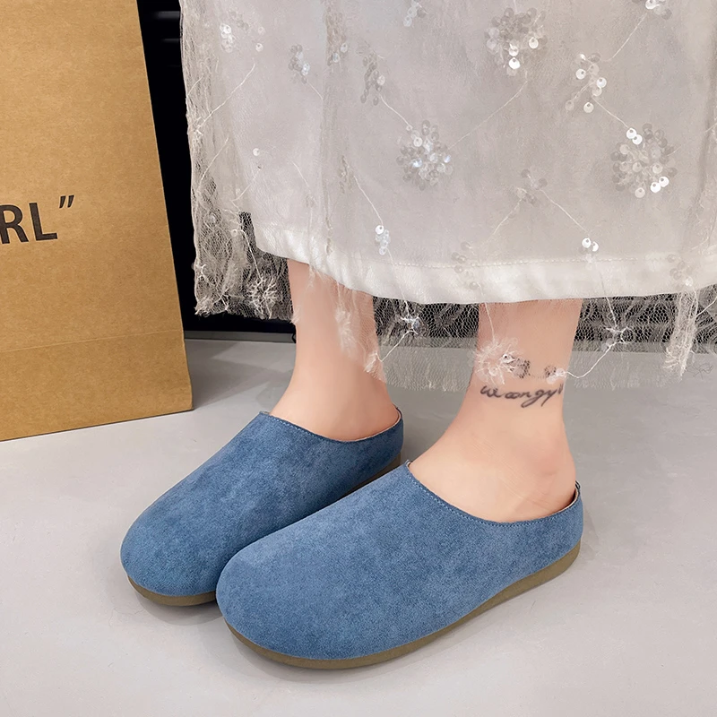 Женская обувь 2021 весна и лето новая толстая подошва высота головы полутапочки на