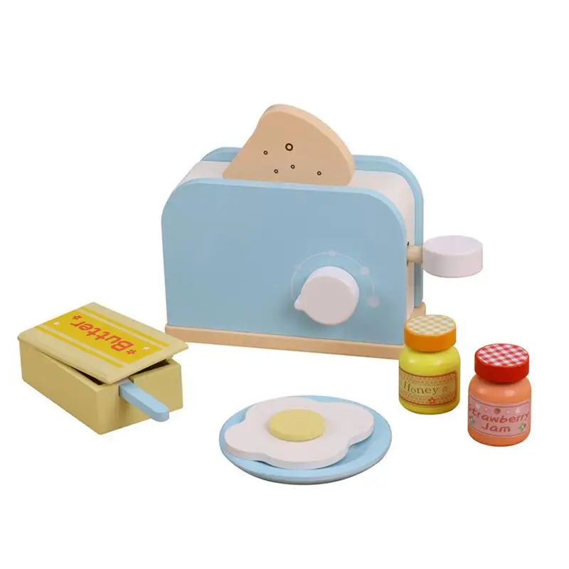 

Play House Wooden Bread Maker Breakfast Combination Afternoon Tea Puzzle Early Education Simulation Toy