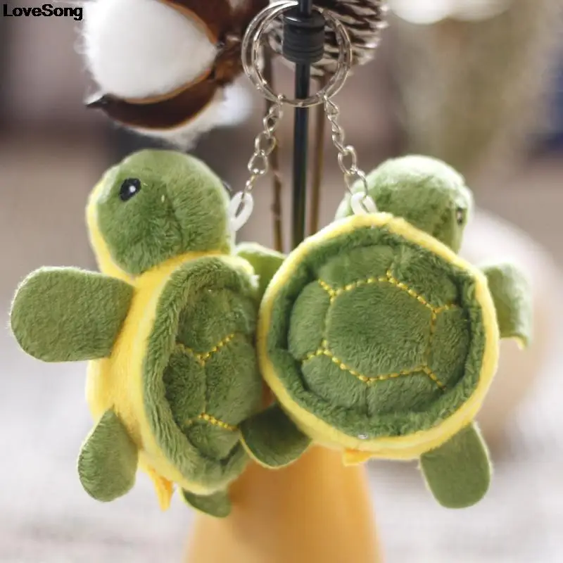 

1pc new 8cm Cute Cartoon Mini Turtle Doll Keychain Pendant Girl Woman Bag Doll Plush Toy Key Ring Jewelry Small Gift