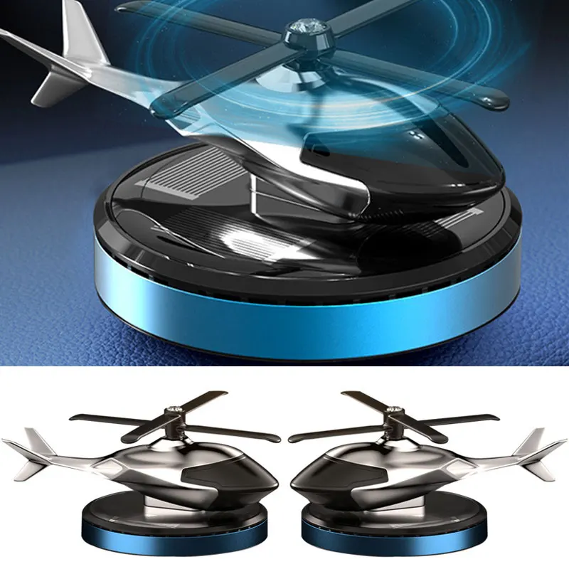 

Air Freshener Car Dashboard Jet Fragrance Solar Helicopter Creative Solar Aircraft Diffuser Alloy Aircraft Aromatherapy