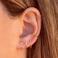 5pcs new design moon star decor earring for women men minimalist ear clip earrings fashion jewelry accessories party girls