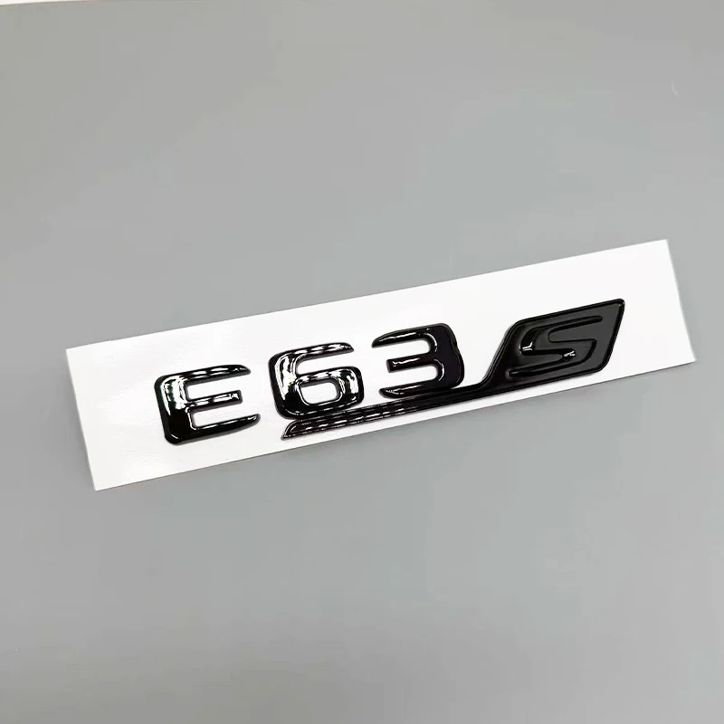 Фото Эмблема Mercedes AMG E63/E63S 3D, глянцевая черная, из ABS-пластика, наклейка на задний бампер и багажник, с 3M-лентой для легкой установки, W212 W213 №2