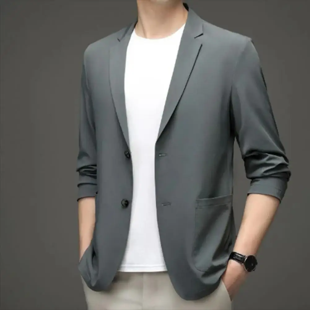 

Formal Groom Coat Soft Men Business Jacket Lapel Plus Size Business Trip Sunscreen Suit Jacket Commuting