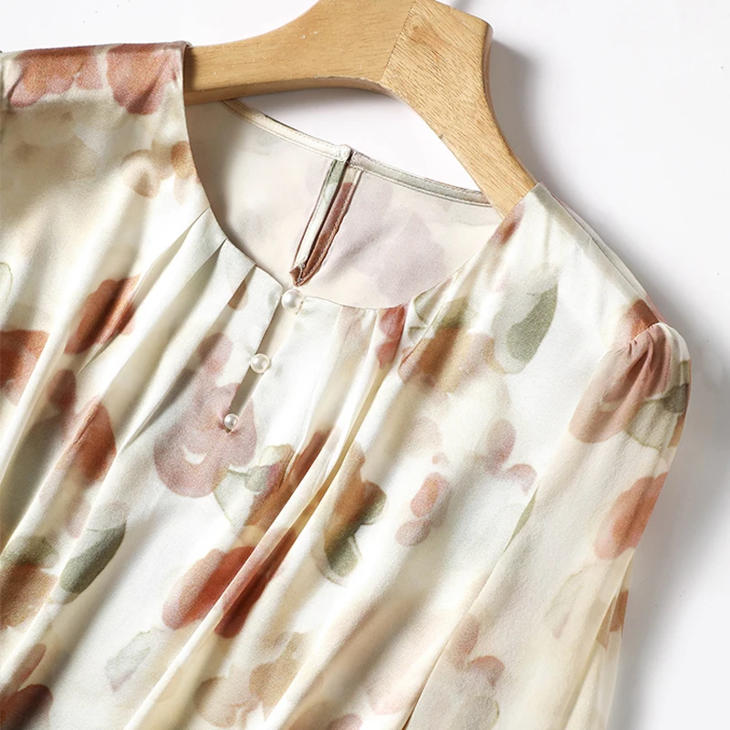 Шифоновая женская рубашка летние винтажные блузки с принтом свободные женские