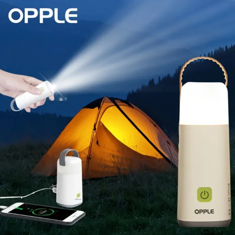 

OPPLE Night Lamp 2 4 6 Pcs Camping Lantern USB Rechargeable Flashlight Dimming Power Bank Tent Outdoor Portable Emergency Euip