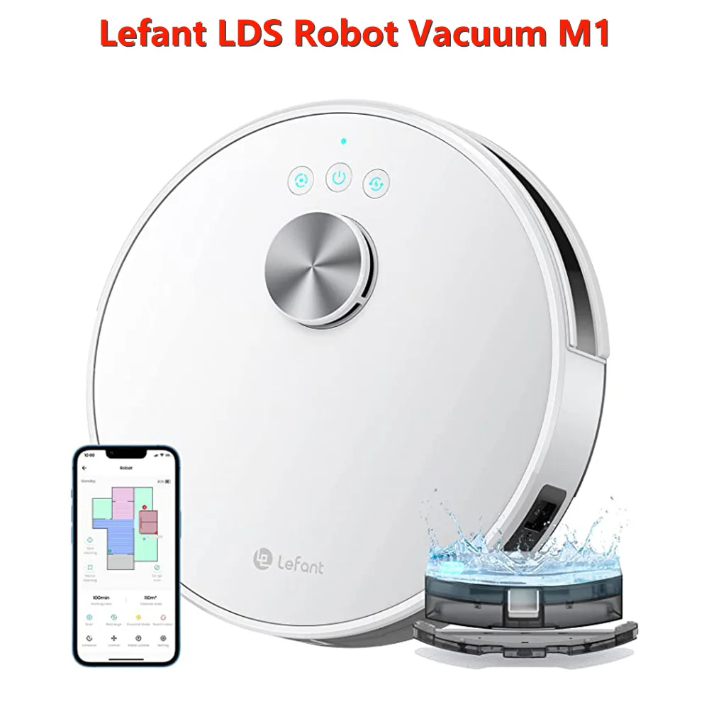 

Lefant LDS M1 Robot Vacuum Mop Lidar Navigation Real-time Maps No-go Zone Area Cleaning APP Control for Hardwood floor Pet Hair