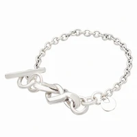 authentic 925 sterling silver knotted heart heart embellished t clasp link bracelet bangle fit bead charm diy fashion jewelry
