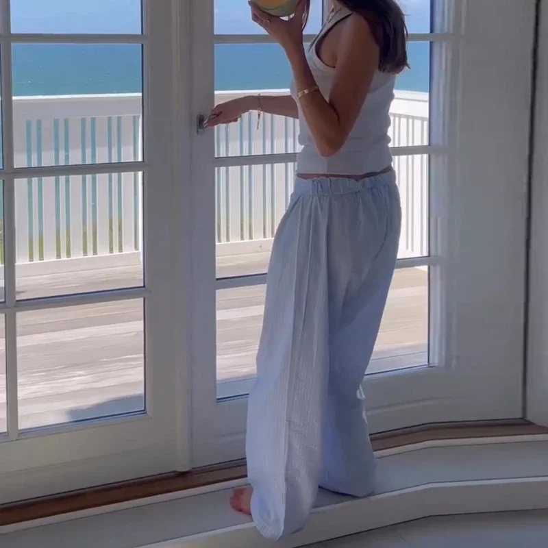 Женские брюки для отдыха с карманами пижамные штаны в стиле ретро удобные
