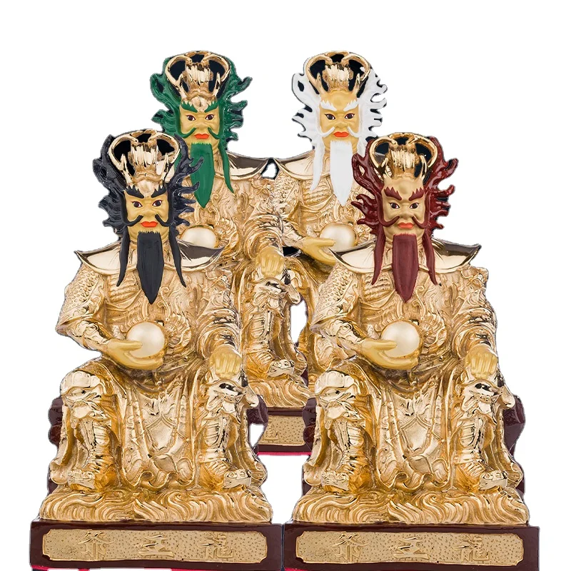 

Pure copper gilt four sea dragon king statues home worship Buddha statue ornaments