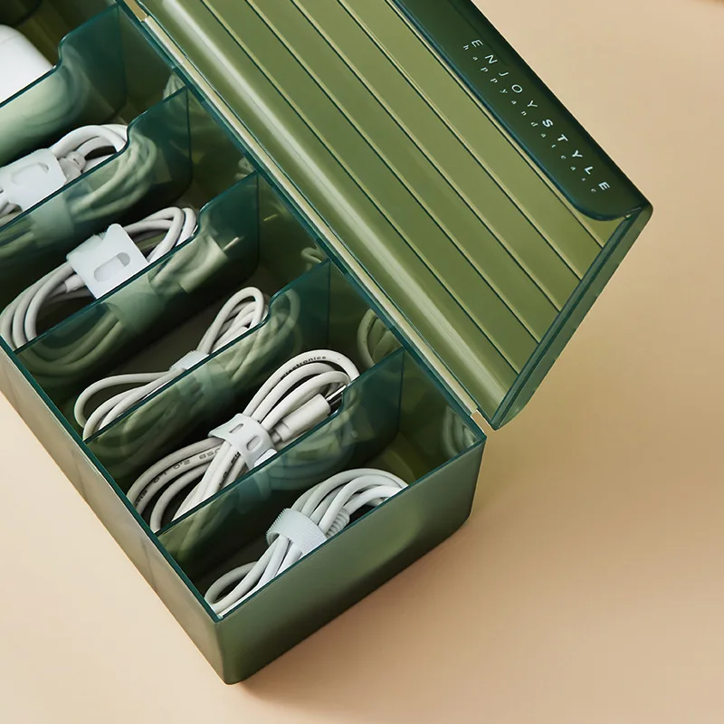 

Hot Cable Storage Box Letter Print Cable Charger Organizer Storage Box Electronic Accessorie Case Drawer Cord Storage Organizer