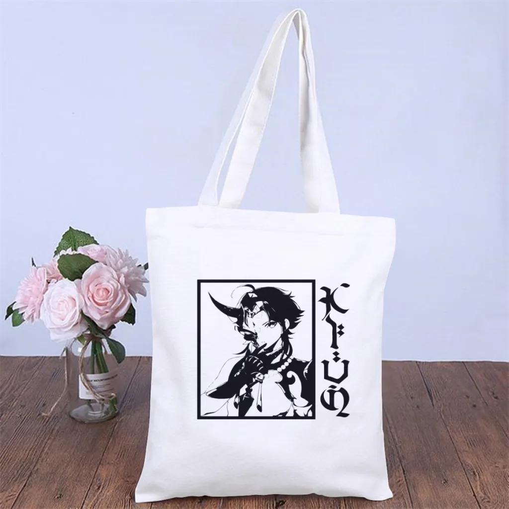 

XiaoHandbag Genshin Impact Online Role Playing Game Fashion Shoulder Canvas Bags Pocket Double Print Shopper HandBags Tote Bag