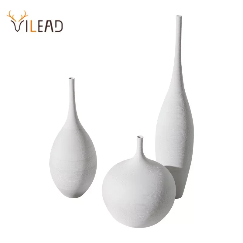 

VILEAD Modern Zen Porcelain Vase Ceramic Flower Pot Living Room Home Decoration Office Interior Nordic Decor Ornaments Crafts Co