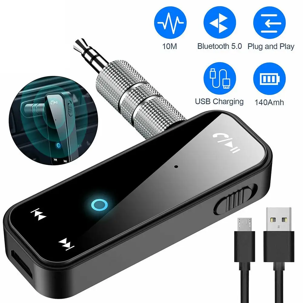

Aux Bluetooth-compatible 5.0 Adapter Wireless Receiver For Car 3.5mm Jack Stereo Music Audio Adapter Handsfree Auto Accessories