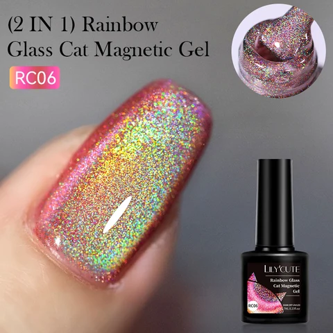 LILYCUTE Магнитный гель-лак для ногтей "Кофейный Золотой Блеск Кот"