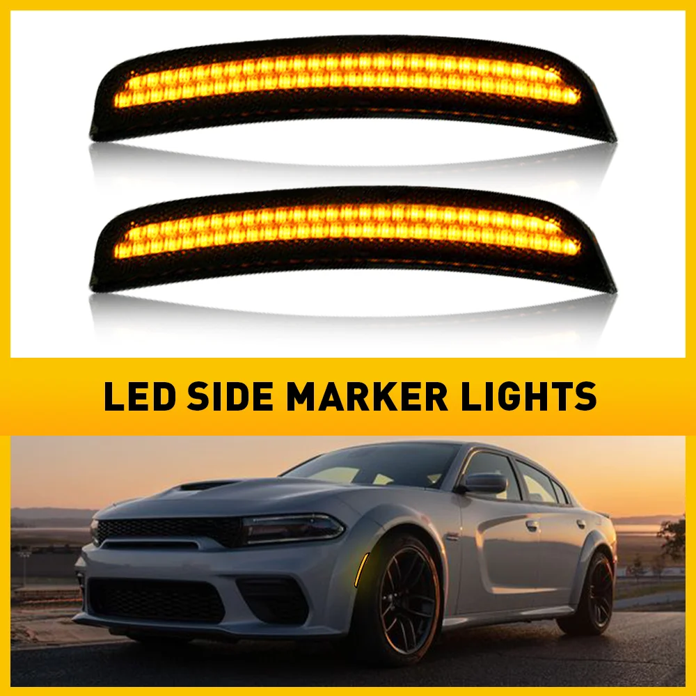 

Автомобильный передний и задний бампер дневного света для Dodge Charger 2015 2016 2017 2018 2019 2020 2021 2022, дымчатые аксессуары