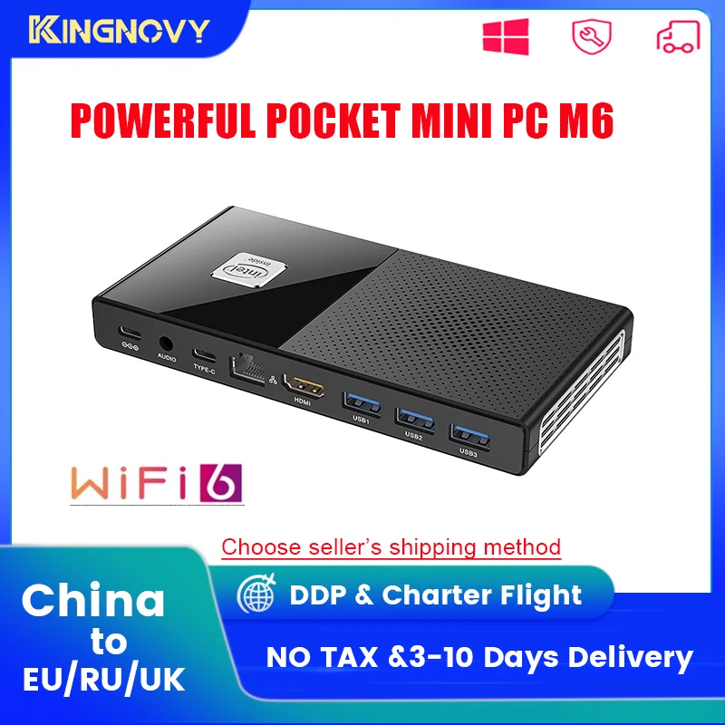 

Pocket PC M6 Intel Celeron 11th Gen N6000 Quad Core 8G/16G DDR4 TV BOX Windows 11 Mini PC 4K HDMI2.0 Type-C Newest Mini Computer