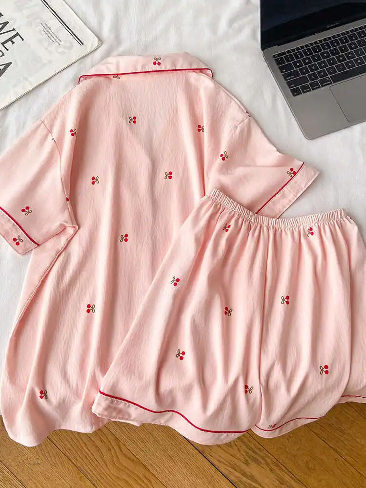 Милые милые пижамы с короткими рукавами женские летние 2024 Новое поступление