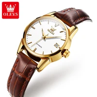 olevs 6629 full automatic automatic mechanical watch for women waterproof fashion genuine leather strap women wristwatches