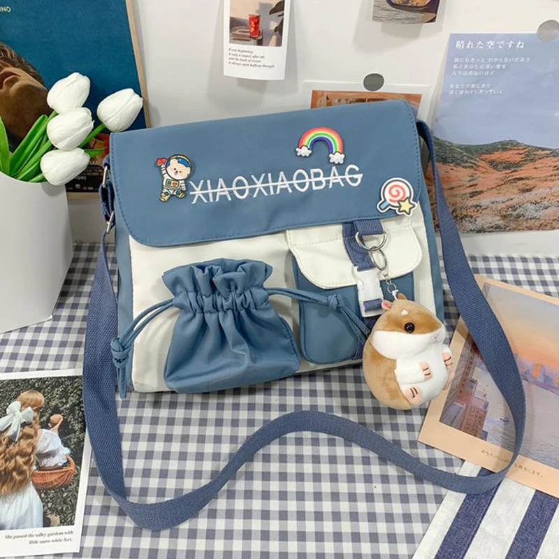 

Japanese Style Female Crossbody Bags Simple Fashion Waterproof Nylon Large Capacity Ladies Shoulder Bags 2023 New Casual Handbag