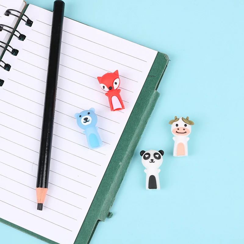 

3pcs Soft Silicone Safe Animal Carrot Pencil Gel Pen Cap Topper Protective Cover Cartoon Decoration For School Kids Gifts