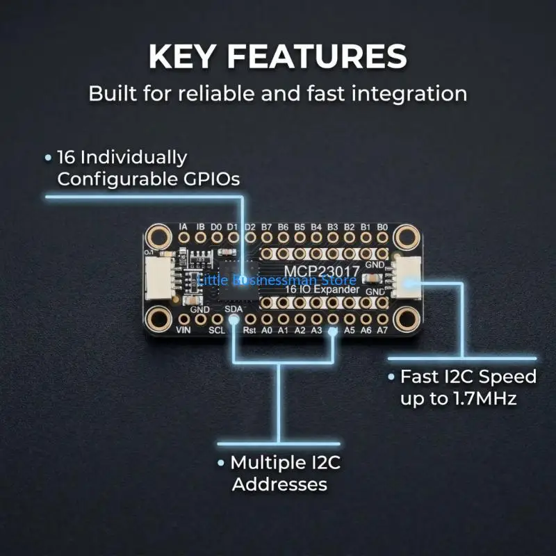 Фото MCP23017 Плата расширения I2C с контактным текстом для электромонтажных работ M76A №3