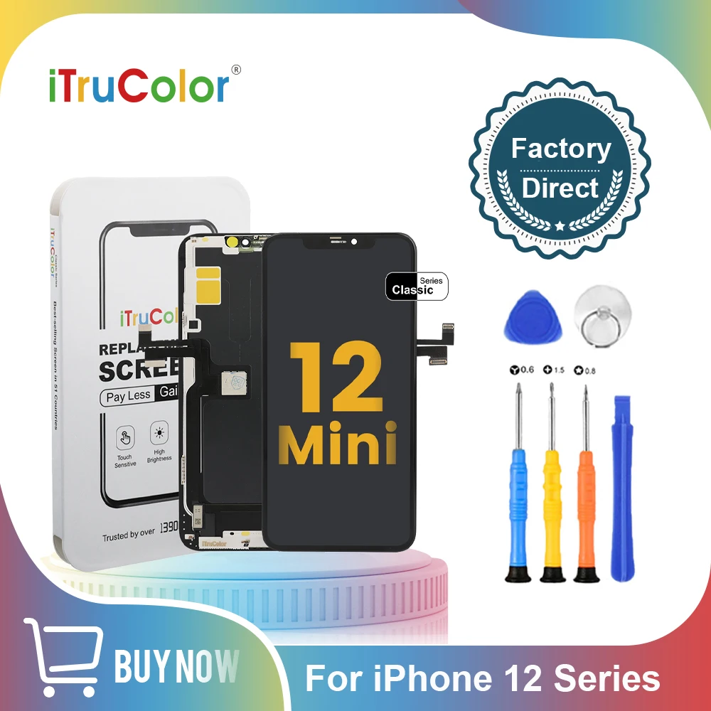 

Сменный ЖК-экран iTruColor для iPhone 12, 12 Pro, 12 mini, 12 Pro Max, рамка в сборе, дисплей с дигитайзером в сборе, сенсорный экран