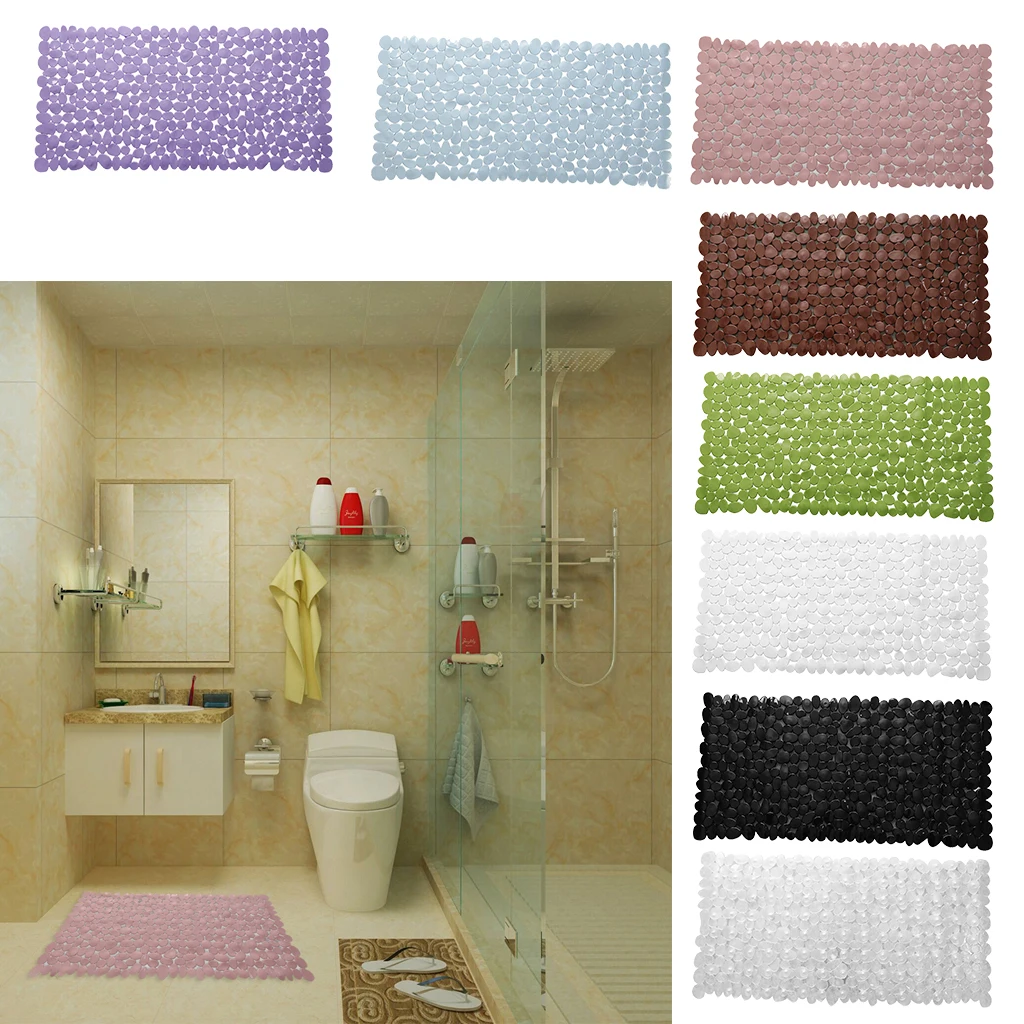 Nonslip Bath Rugs with Suction Cups Back - Rectangular Kitchen Doormat indoor e outdoor Door Mat PVC 28 Inch X 14