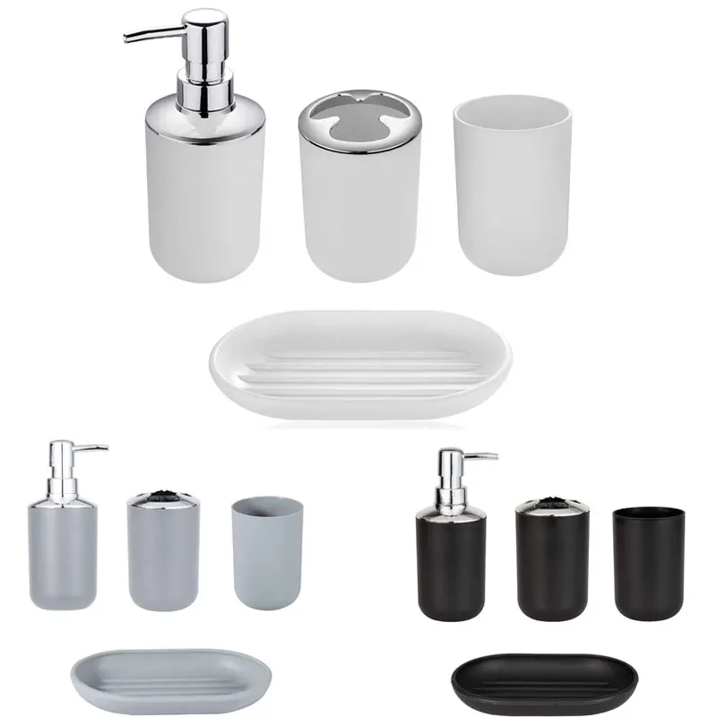 Dish Toilet Holder Pump Bottle Cup Bathroom Set