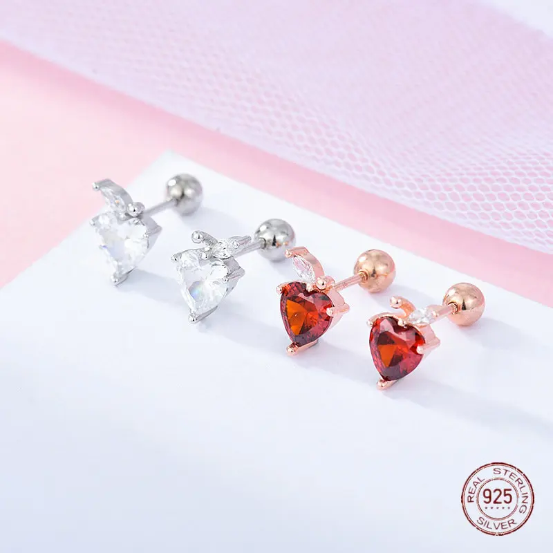 

Женские серьги-гвоздики из серебра 925 пробы, с цирконом